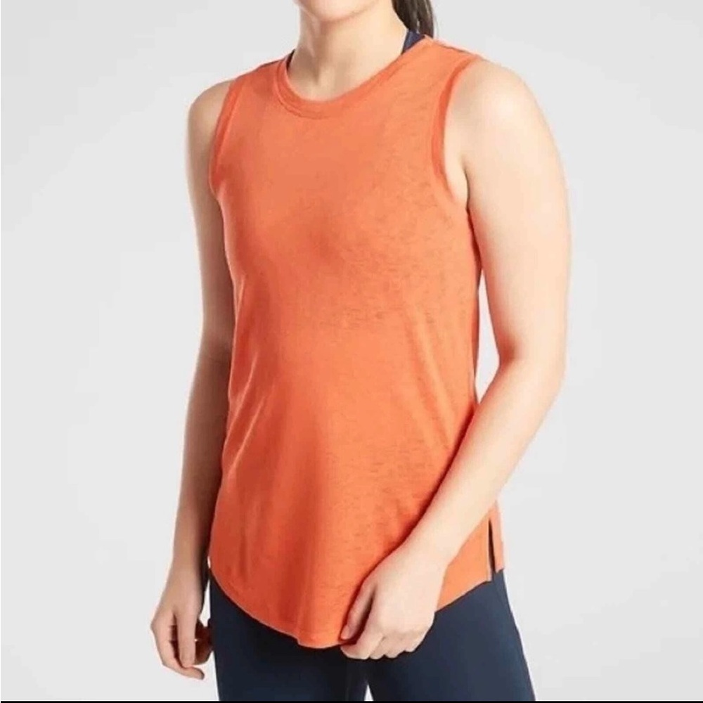 Athleta Breezy Orange Sleeveless Workout Tank Top Size small